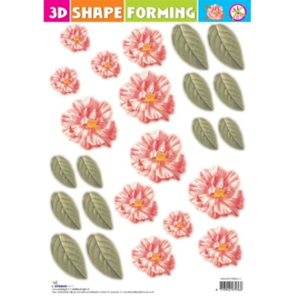 3D Shape forming prédécoupé - Fleurs roses - Photo n°1