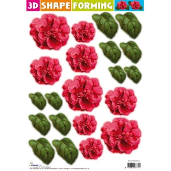 3D Shape forming prédécoupé - Fleur rouge - Photo n°1