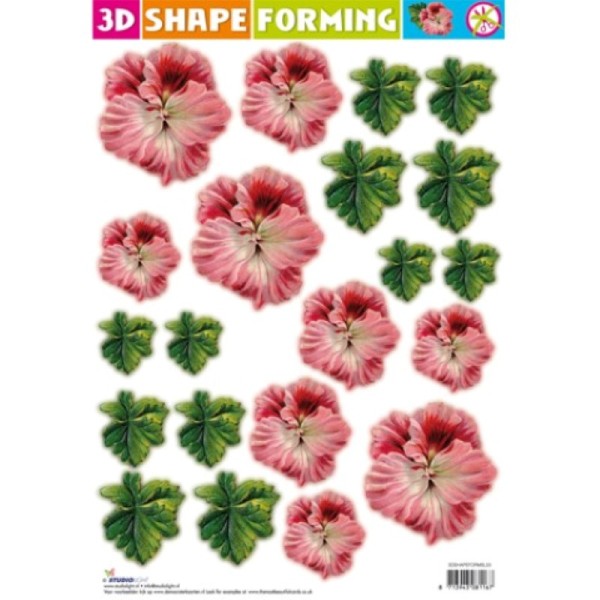 3D Shape forming prédécoupé - Grosse Fleur rose - Photo n°1