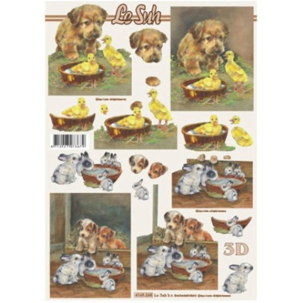 Carte 3D à découper - Chiots et bébés lapins - 4169265 - Photo n°1