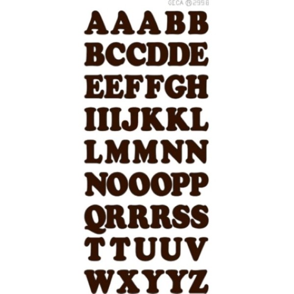 Sticker - Thème alphabet majuscule - marron - Photo n°1