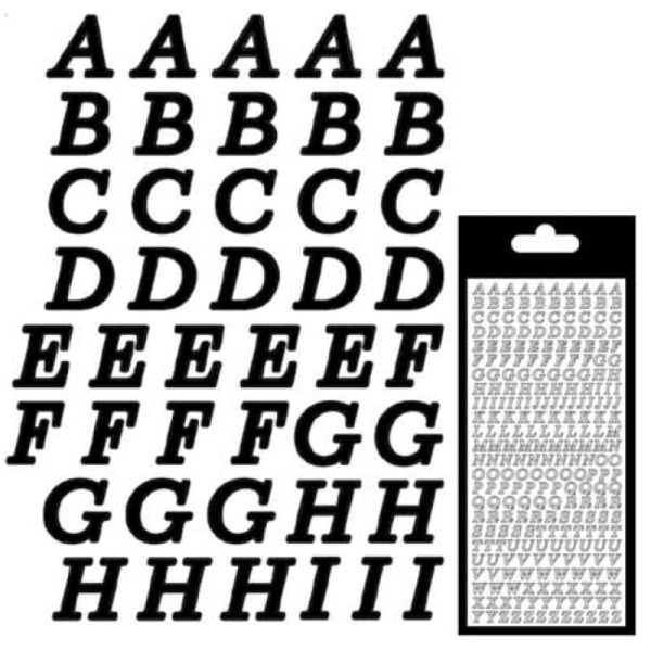 Sticker Alphabet italique - Noir - Photo n°1