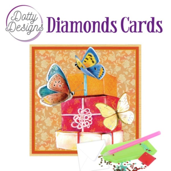 Carte Broderie Diamant - Papillons et abeilles - DDDC1073 - Photo n°1