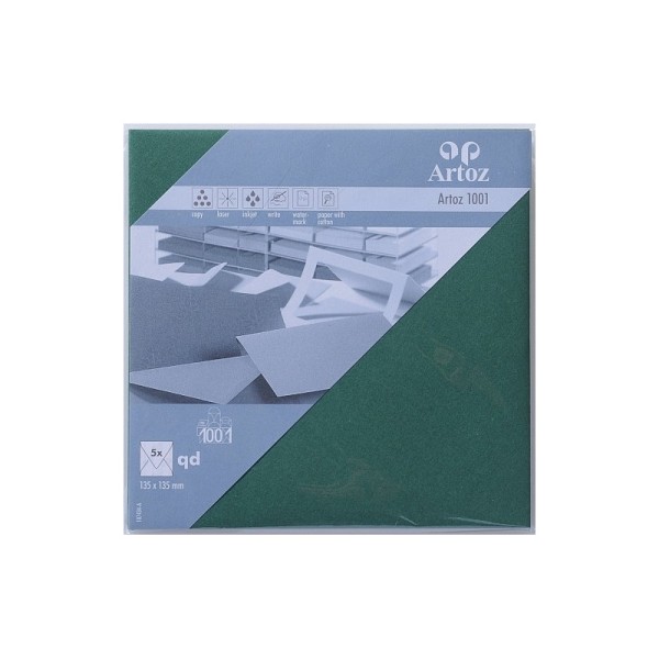 Enveloppe carrée 135x135 paquet de 5 racing green - Photo n°1
