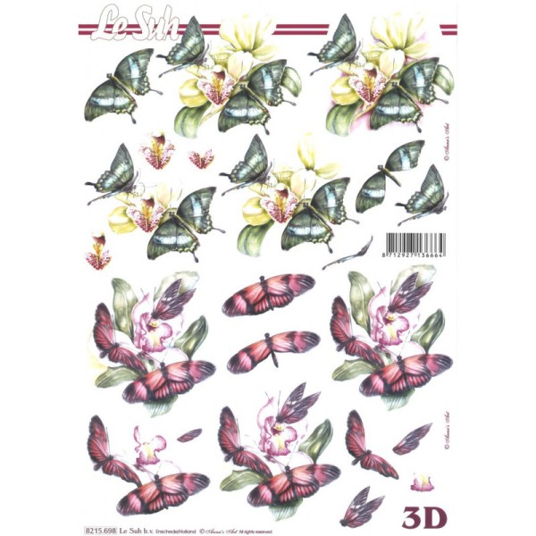 Carte 3D à découper - fleur papillon - 8215698 - Photo n°1