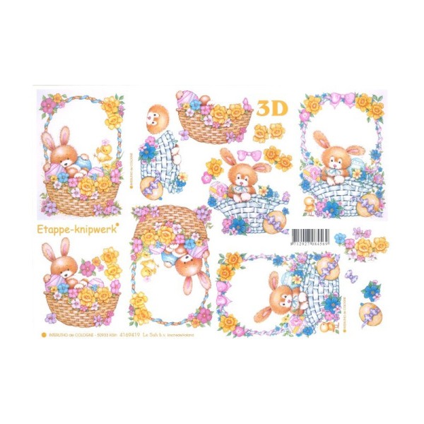 Carte 3D à découper - paniers de pâques - 4169419 - Photo n°1