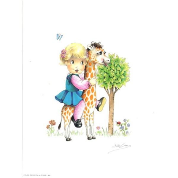 Image 3D - venezia 207 - 24x30 - petite fille sur girafe - Photo n°1