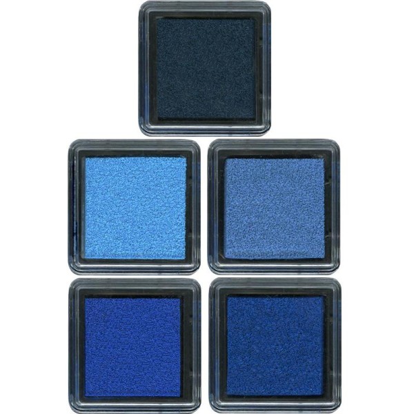 Set 5 encreurs Stampo'colors Camaïeu bleu - Photo n°1