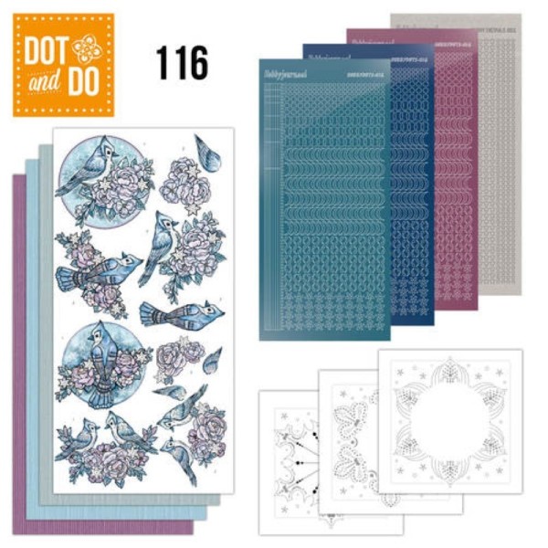 Dot and do 116 - kit Carte 3D - Fleurs et oiseaux - Photo n°1