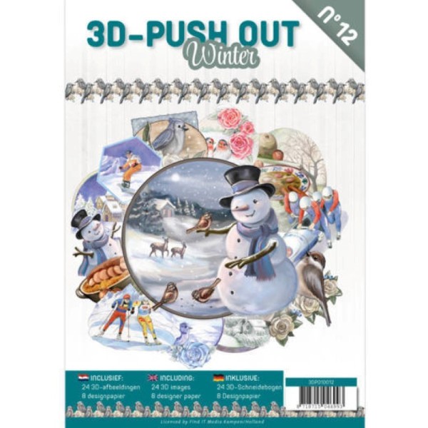 Carte 3D livre A4 prédécoupé N°12 - Hiver 24 images + papiers - Photo n°1
