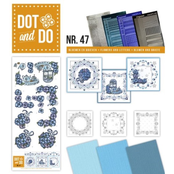Dot and do 047 - kit Carte 3D - Fleurs et thé - Photo n°1