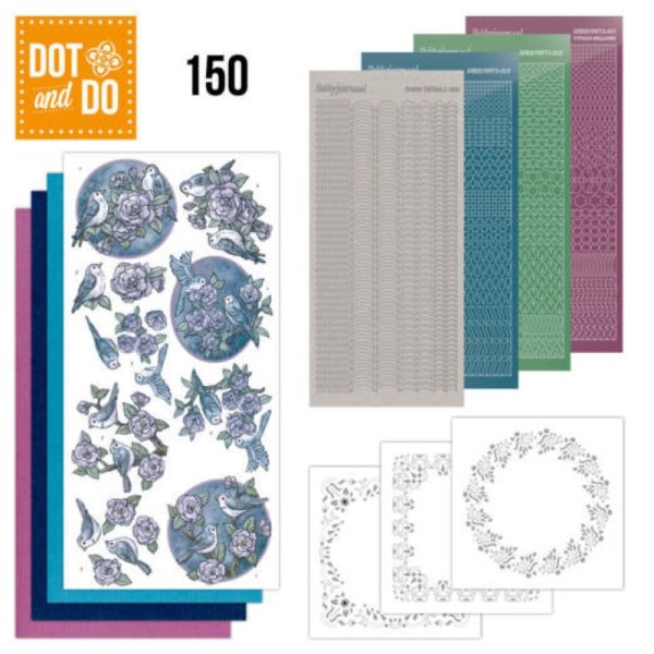 Dot and do 150 - kit Carte 3D - Oiseaux en mauve - Photo n°1