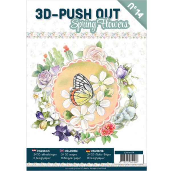 Carte 3D livre A4 prédécoupé N°14 - Fleurs de printemps 24 images + papiers - Photo n°1