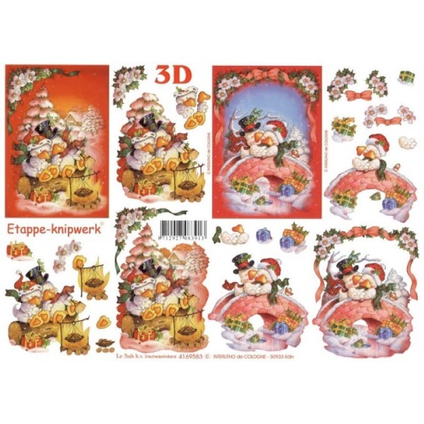 Carte 3D à découper - Oies fêtent Noël - 4169583 - Photo n°1