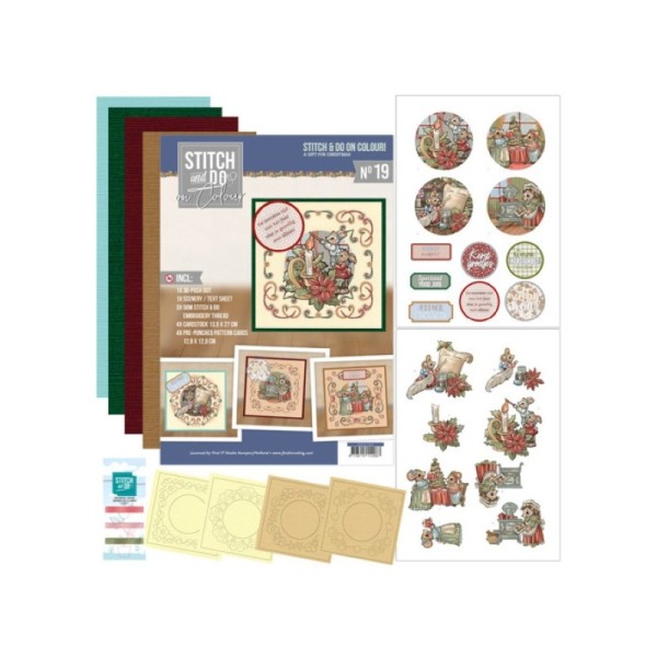 Stitch and Do on Colour 019 - Kit Carte 3D à broder de couleur - un cadeau pour Noël - Photo n°1