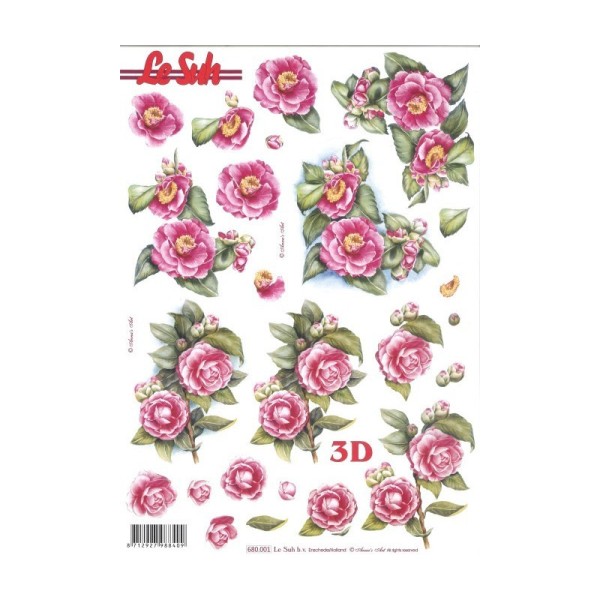 Carte 3D prédéc. - roses - 680001 - Photo n°1