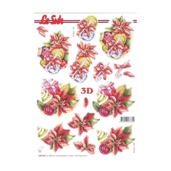 Carte 3D prédéc. - fleurs noël - 680046 - Photo n°1