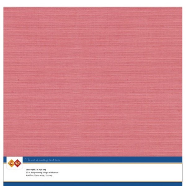 Papier Scrap 30.5x30.5 cm uni Flamingo la feuille - Photo n°1
