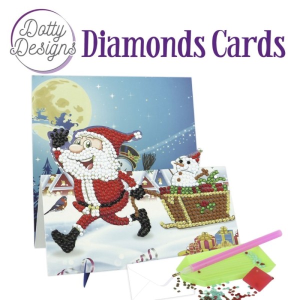 Carte Broderie Diamant - Bonjour Père Noël - DDDC1149 - Photo n°1
