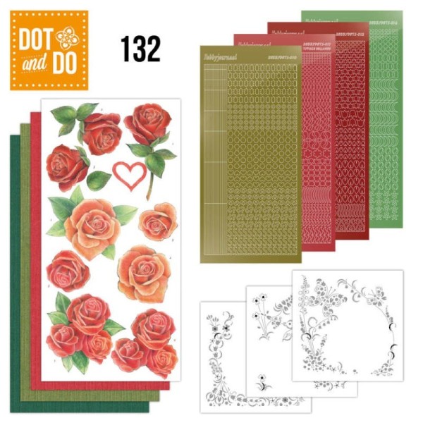 Dot and do 132 - kit Carte 3D - roses - Photo n°1