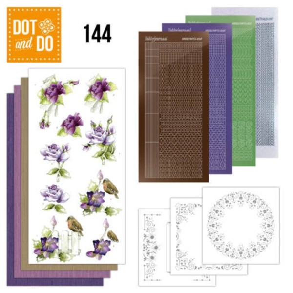 Dot and do 144 - kit Carte 3D - Roses mauves - Photo n°1