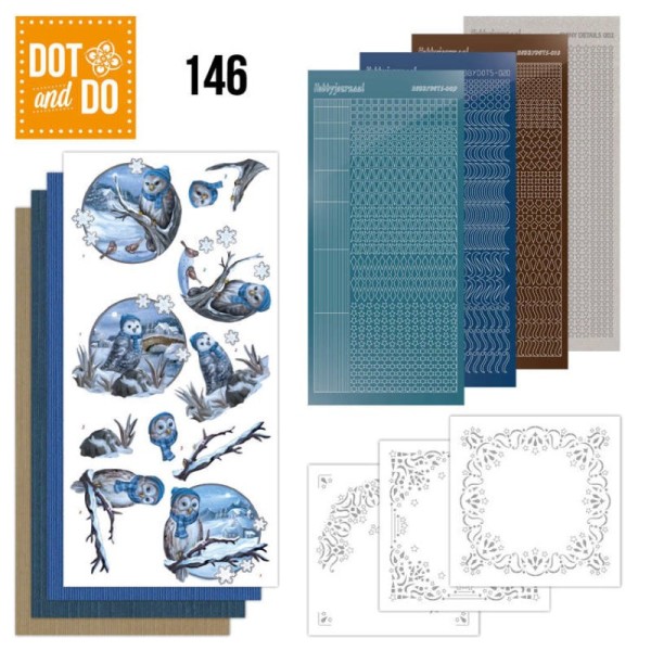 Dot and do 146 - kit Carte 3D - Chouettes en hiver - Photo n°1