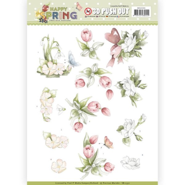Carte 3D prédéc. - SB10330 - Happy Spring - Fleurs - Photo n°1