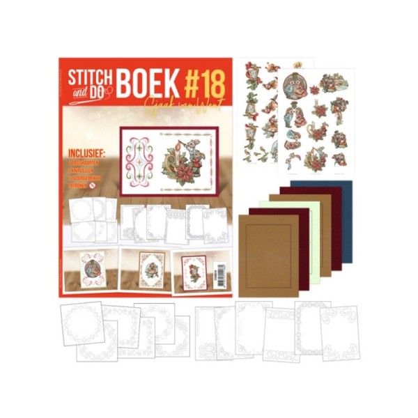 Stitch and Do Livre n°18 - Kit Carte 3D à broder - Souris à Noël - Photo n°1
