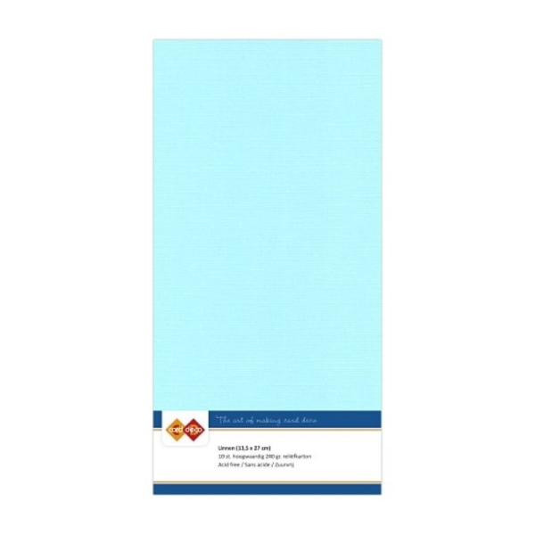 Carte 13.5 x 27 cm uni Bleu clair paquet de 10 - Photo n°1