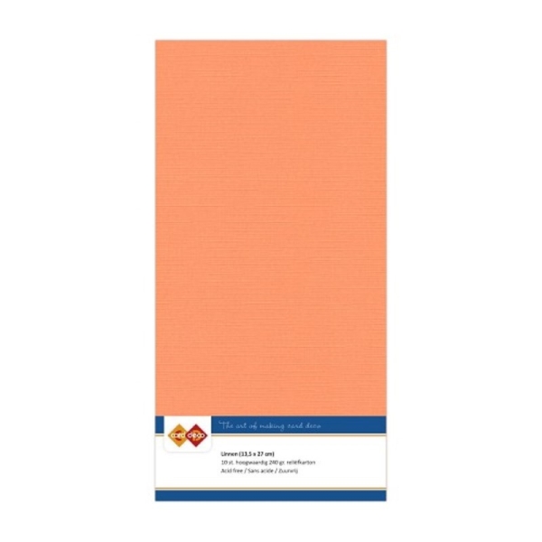 Carte 13.5 x 27 cm uni Orange clair paquet de 10 - Photo n°1
