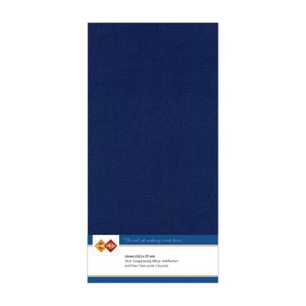 Carte 13.5 x 27 cm uni Bleu foncé paquet de 10 - Photo n°1