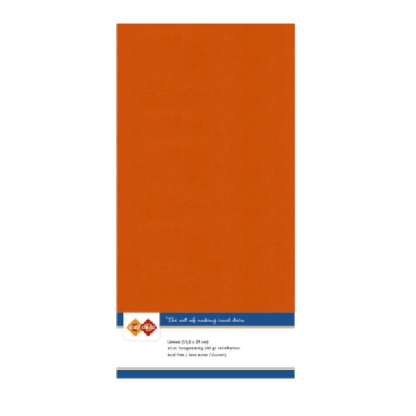 Carte 13.5 x 27 cm uni Orange foncé paquet de 10 - Photo n°1