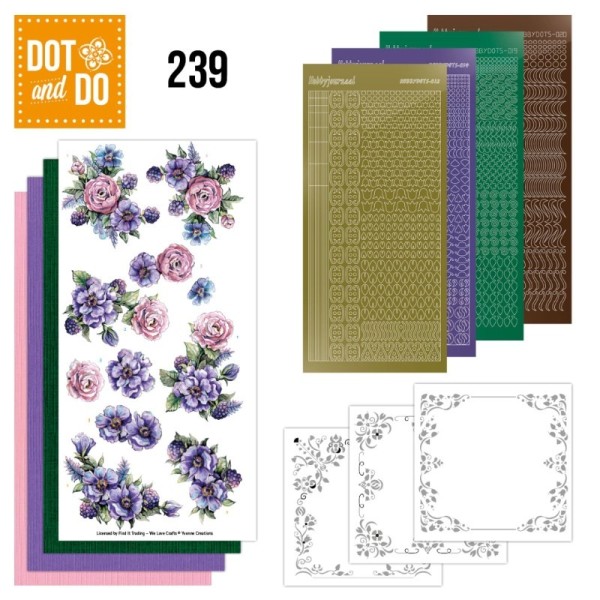Dot and do 239 - kit Carte 3D - Fleurs pourpre - Photo n°1