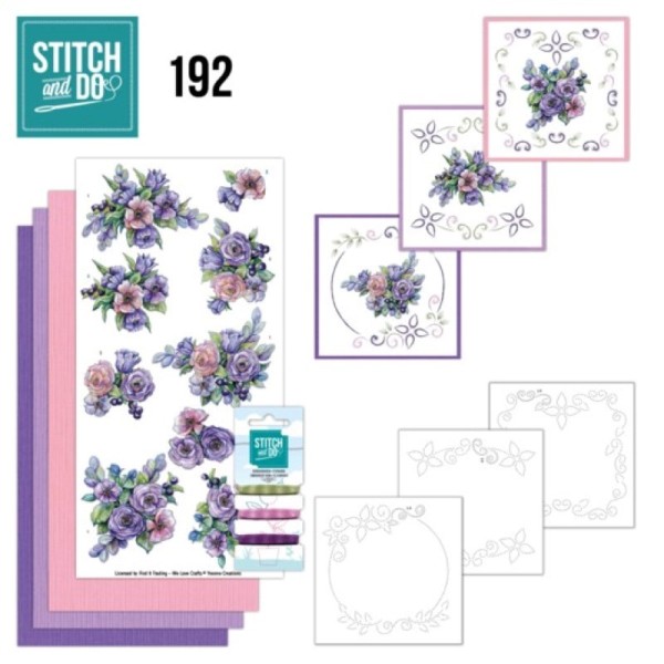 Stitch and do 192 - kit Carte 3D broderie - Very purple - Photo n°1