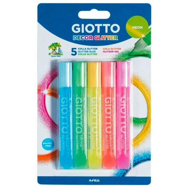 Stylos gel à paillettes - Decor Glitter Neon - 10,5 ml - 5 pcs - Photo n°1