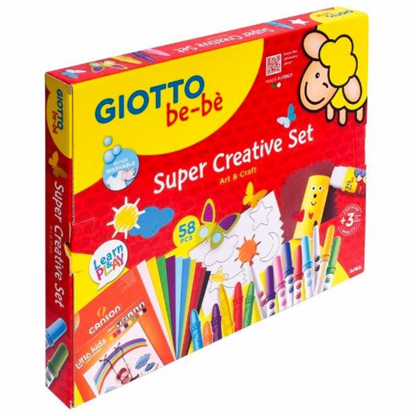 Maxi Kit Créatif Giotto bébé - Coloriage & Collage - 58 pcs - Photo n°1