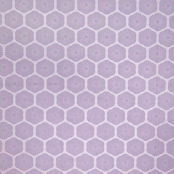 Tissu Popeline de coton - Rosace - Lilas - Vendu par 10 cm - Photo n°1