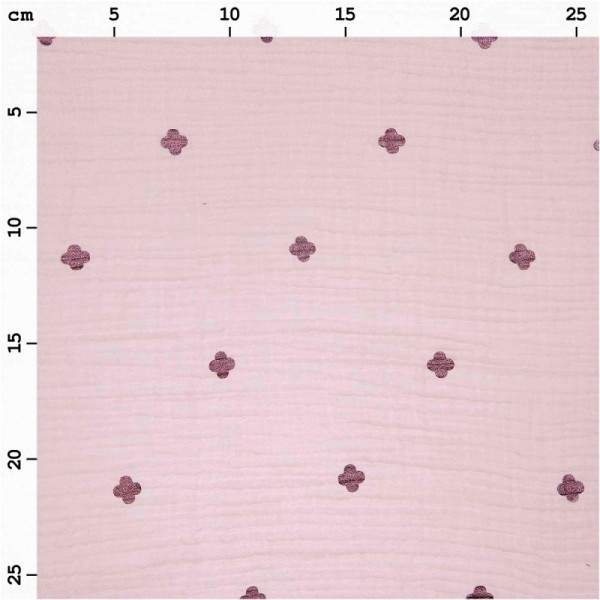 Tissu gaze de coton - Fleurs - Rose - Vendu par 10 cm - Photo n°5