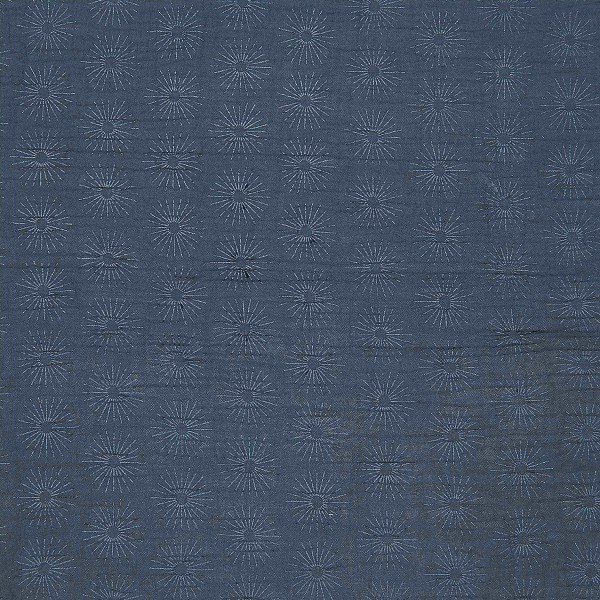 Tissu gaze de coton - Rosace - Bleu - Vendu par 10 cm - Photo n°1