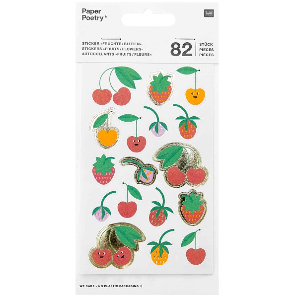 Stickers - Fruits/Fleurs - 82 pcs - Photo n°1
