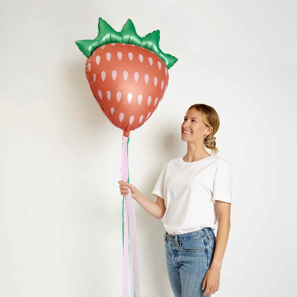 Ballon Aluminium - Fraise - 55 x 65 cm - Photo n°4