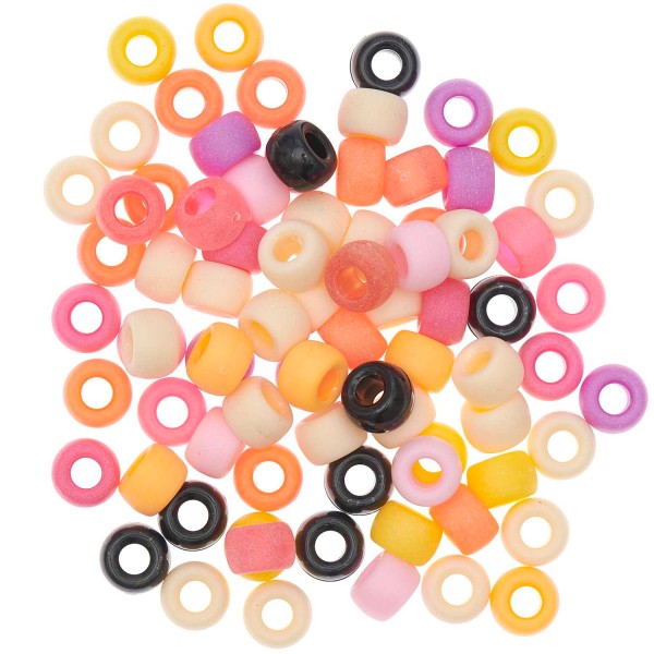 Perles Pony beads - Mix Fruit - 9 x 6 mm - 80 pcs - Photo n°3