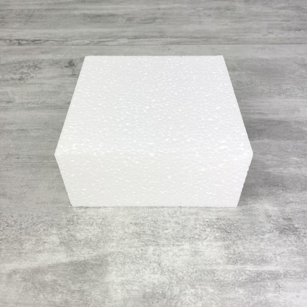 Socle Carré en polystyrène, 15x15 cm, haut. 7 cm, Dummy support Pavé en Styropor blanc densité pro - Photo n°1