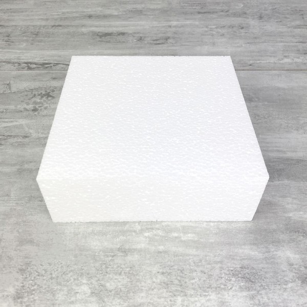 Socle Carré en polystyrène, 20x20 cm, haut. 7 cm, Dummy support Pavé en Styropor blanc densité pro - Photo n°1