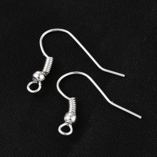 Crochets d'oreilles argenté 18 mm x 20 - Photo n°2