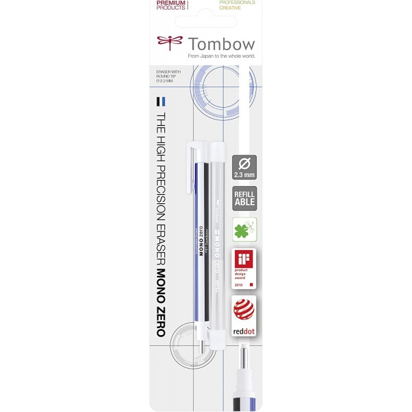 Gomme stylo - Blanche - Pointe ronde - Recharge incluse - Tombow - Photo n°1