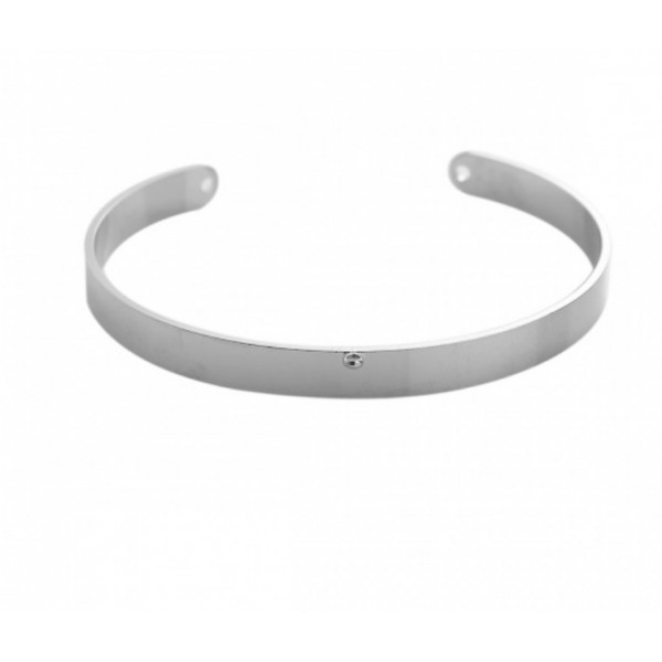 PS110101259 PAX 2 Supports bracelet Jonc avec petit anneau Cuivre couleur Argent Platine Rhodié - Photo n°1