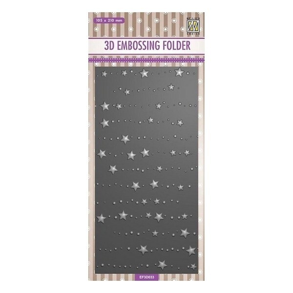 Embossing folder classeur de gaufrage 10,5 x 21 cm STARS & DOTS 033 - Photo n°1