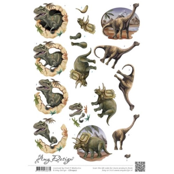 Carte 3D à découper - CD10907 - Dinosaures - Photo n°1