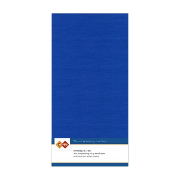 Carte 13.5 x 27 cm uni Bleu outremer paquet de 10 - Photo n°1